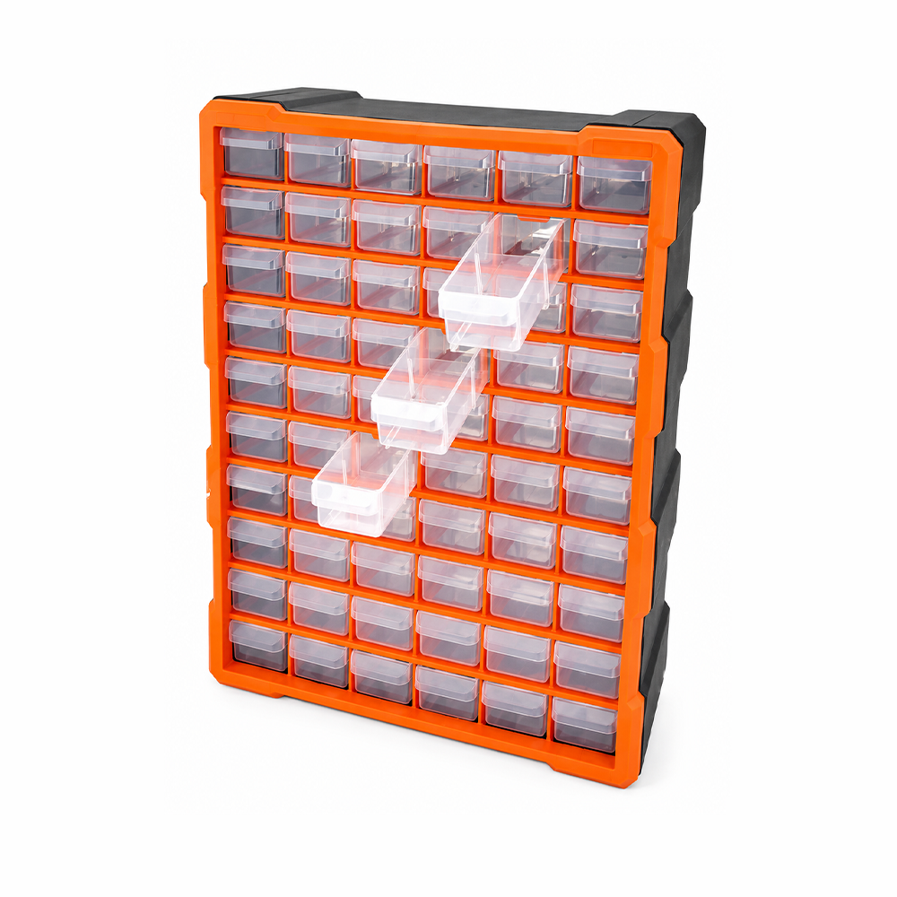 Caja organizador 60 compartimentos de 47.5 x 38 x 16 cm