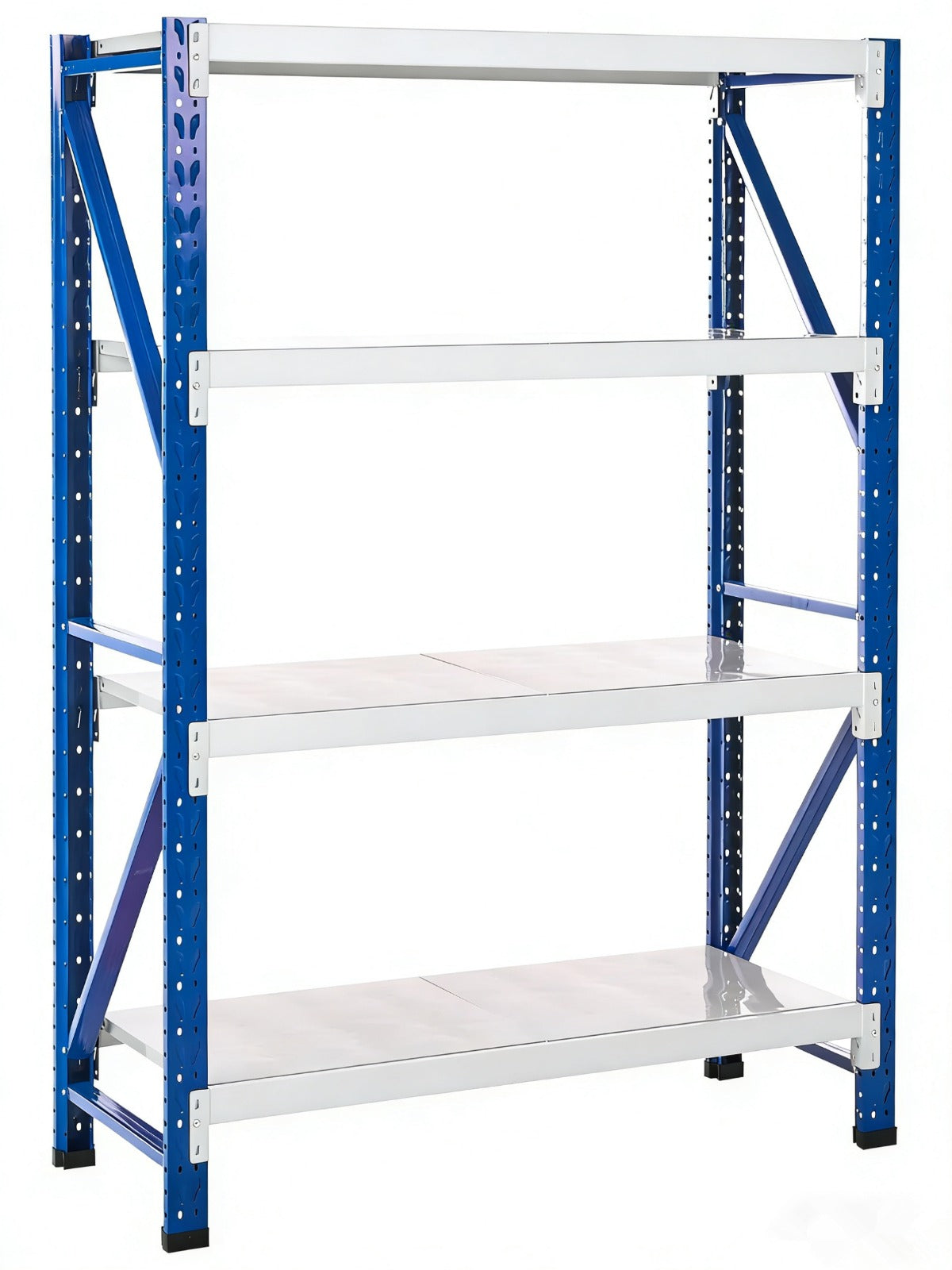 Estantes Metálicos de 4 niveles con Capacidad de 100kg por nivel.