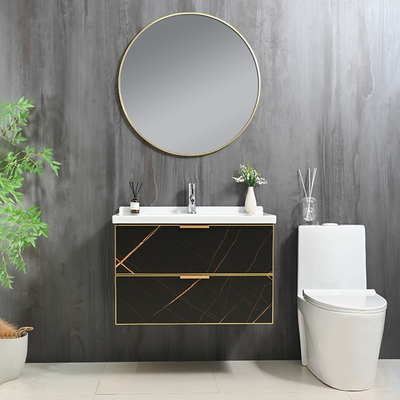 Gabinete CT-10 empotrable con lavabo y espejo metálico
