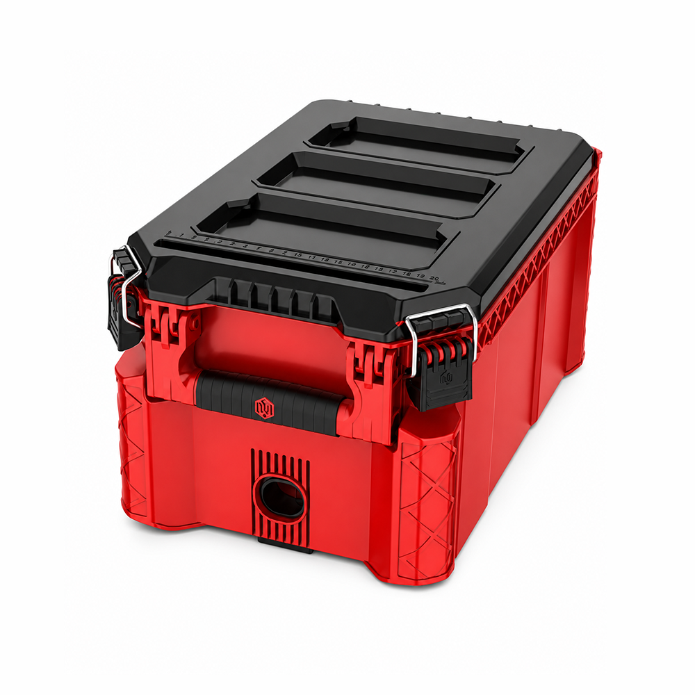 Caja de plástico combinada c/ruedas de 60 x 50 x 98 cm