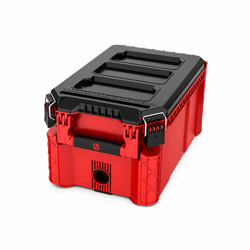 Caja de plástico combinada c/ruedas de 60 x 50 x 98 cm