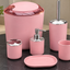 SET DE ACCESORIOS DE PLASTICO 6 PIEZAS PARA BAÑO COLOR NEGRO