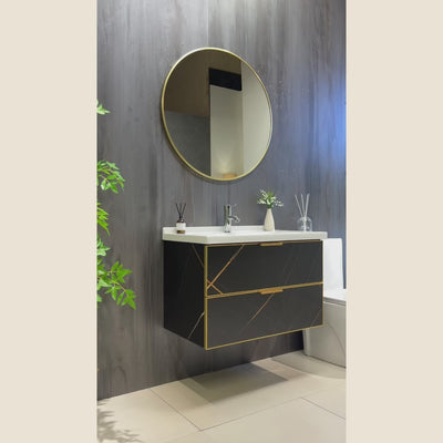 Gabinete CT-10 empotrable con lavabo y espejo metálico
