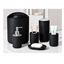 SET DE ACCESORIOS DE PLASTICO 6 PIEZAS PARA BAÑO COLOR NEGRO