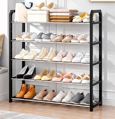 Zapatero negro de metal 5 niveles de 75*19*73 cm